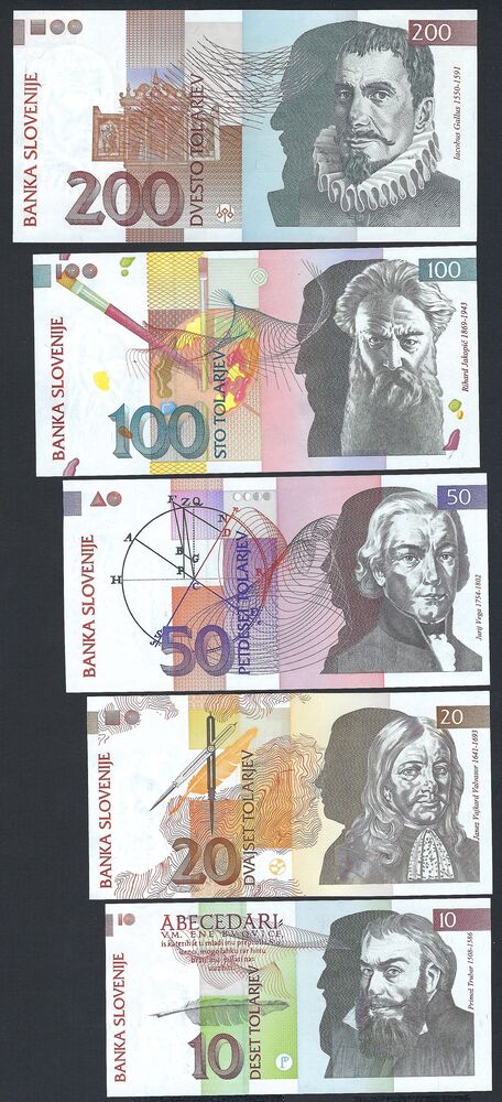 Slovenia - Series of 5 notes, 1992-2004 - UNC