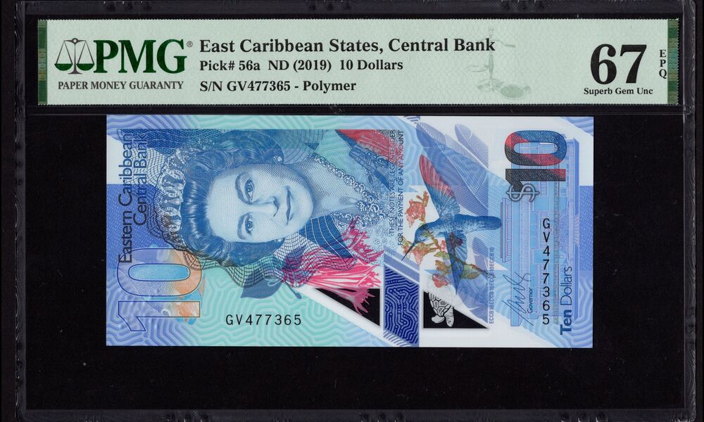 East Caribbean - 10 Dollars 2019 - Pick # 56a - PMG 67 EPQ