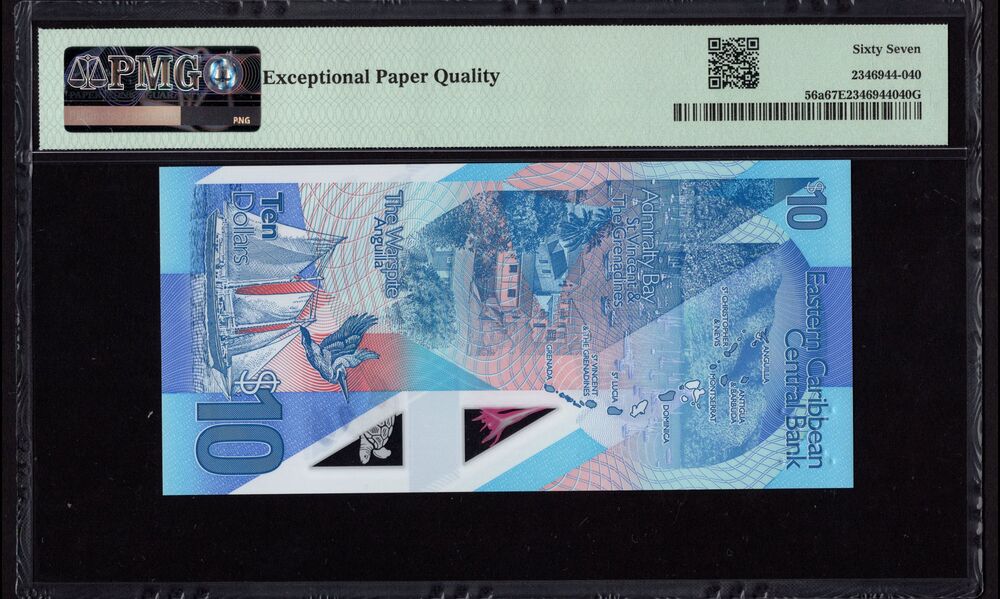 East Caribbean - 10 Dollars 2019 - Pick # 56a - PMG 67 EPQ
