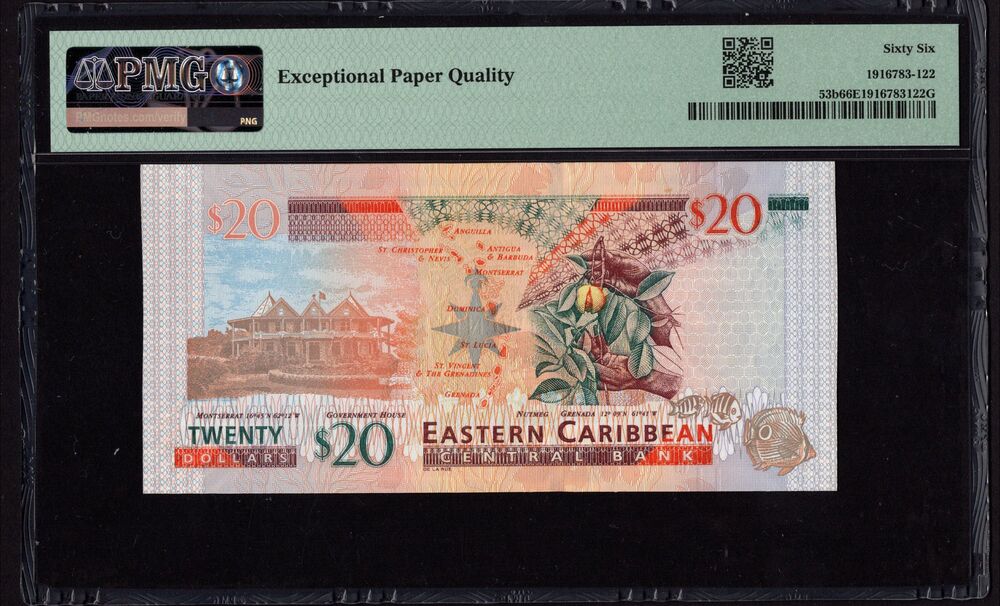 East Caribbean States - 20 Dollars 2015 - Pick # 53b - PMG 66 EPQ