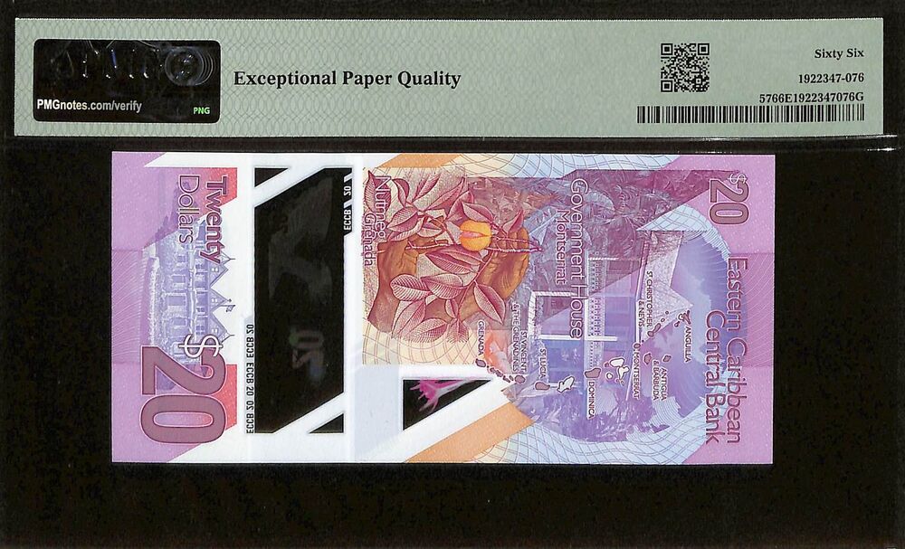 East Caribbean States - 20 Dollars ND (2019) - Pick # 57 - PMG 66 EPQ