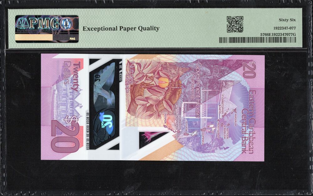 East Caribbean States - 20 Dollars ND (2019) - Pick # 57 - PMG 66 EPQ