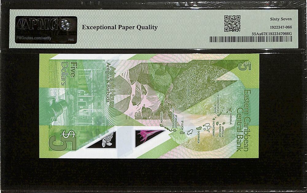East Caribbean States - 5 Dollars ND (2021) - Pick # 55Aa - PMG 67 EPQ