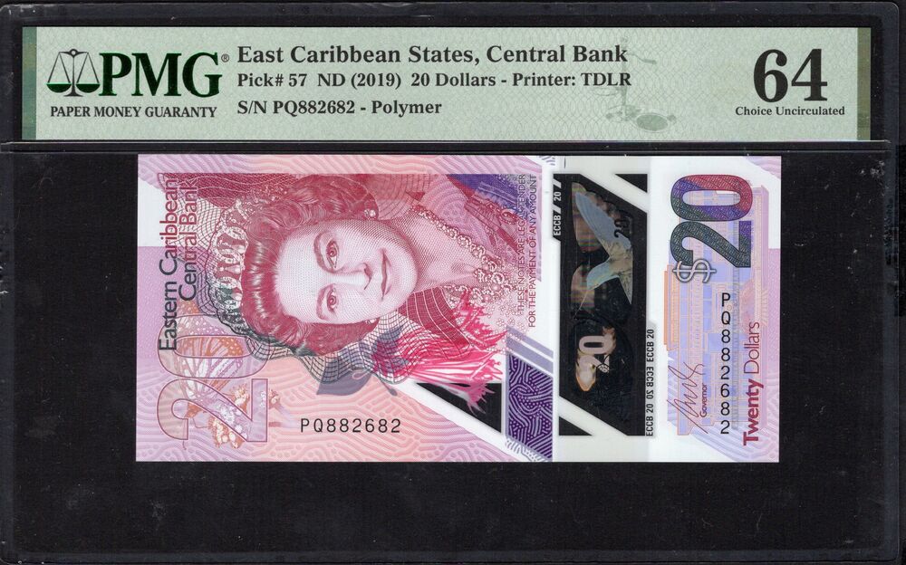 East Carribean States - 20 Dollars ND (2019) - Pick # 57 - PMG 64