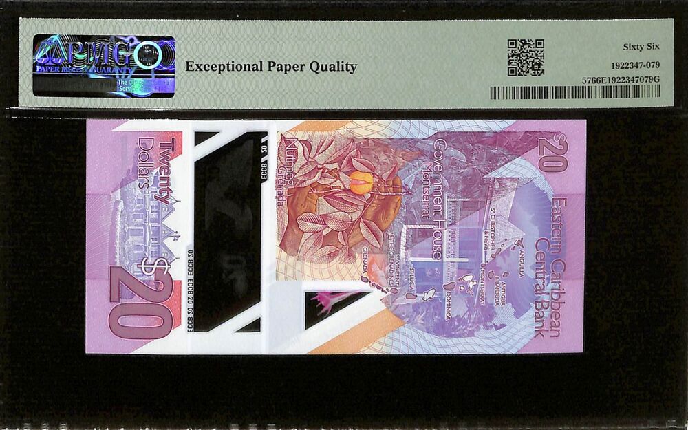 East caribbean States - 20 Dollars ND (2019) - Pick # 57 - PMG 66 EPQ