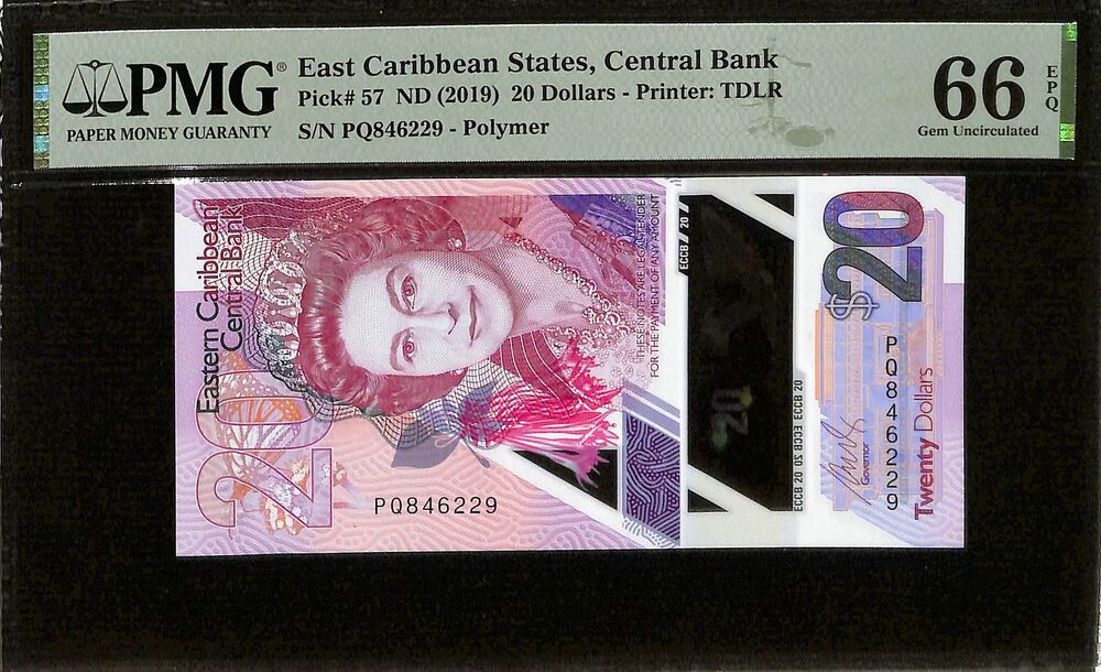 East caribbean States - 20 Dollars ND (2019) - Pick # 57 - PMG 66 EPQ