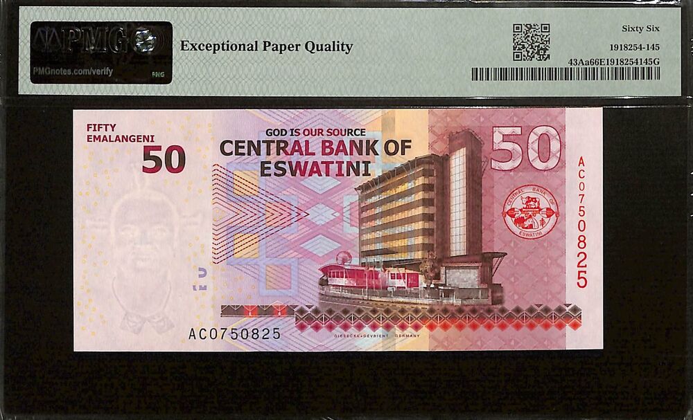 Eswatini - 50 Emalangeni 2018 - Pick # 43Aa - PMG 66 EPQ