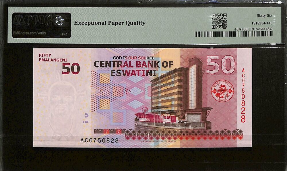 Eswatini - 50 Emallangeni 2018 - Pick # 43Aa - PMG 66 EPQ
