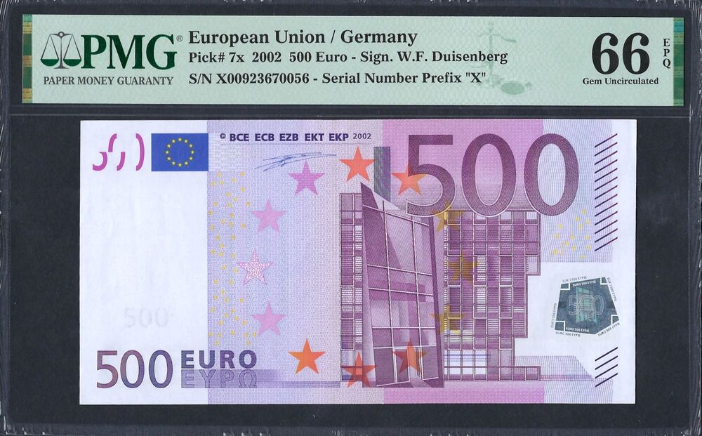 European Union / Germany - 500 Euro 2002 - Pick # 7x - PMG 66 EPQ