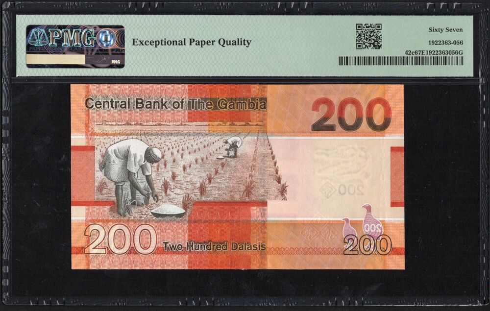 Gambia - 200 Dalasis 2023 - Pick # 42c - PMG 67 EPQ