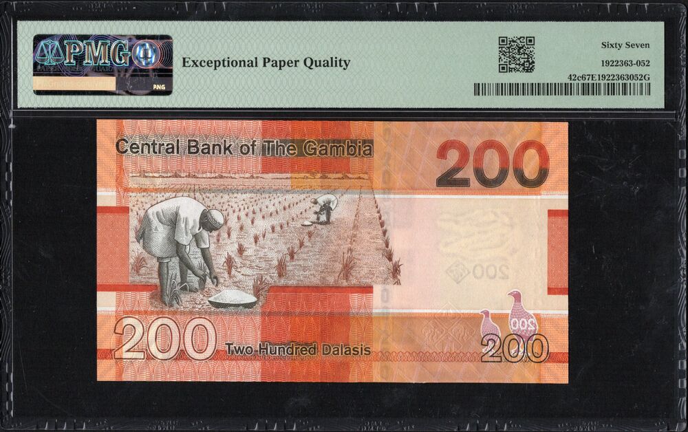 Gambia - 200 Dalasis 2023 - Pick # 42c - PMG 67 EPQ