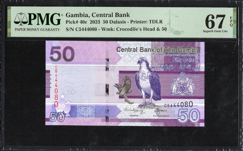 Gambia - 50 Dalasis 2023 - Pick # 40c - PMG 67 EPQ