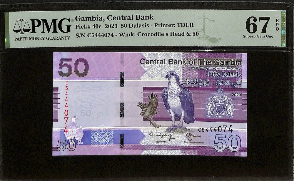 Gambia - 50 Dalasis 2023 - Pick # 40c - PMG 67 EPQ