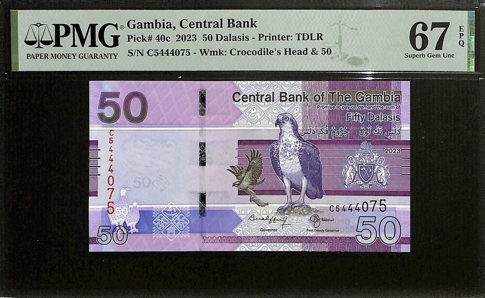 Gambia - 50 Dalasis 2023 - Pick # 40c - PMG 67 EPQ