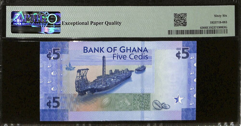 Ghana - 5 Cedis 2017 - Pick # 43 - COMMEMORATIVE - PMG 66 EPQ