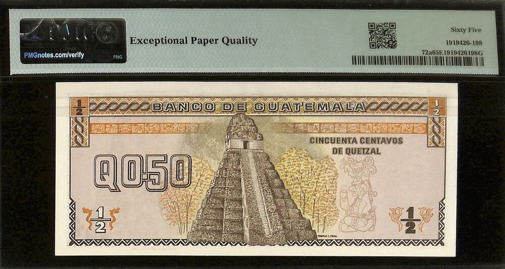 Guatemala - 1/2 Quetzal 1989 - Pick # 72a - PMG 65 EPQ