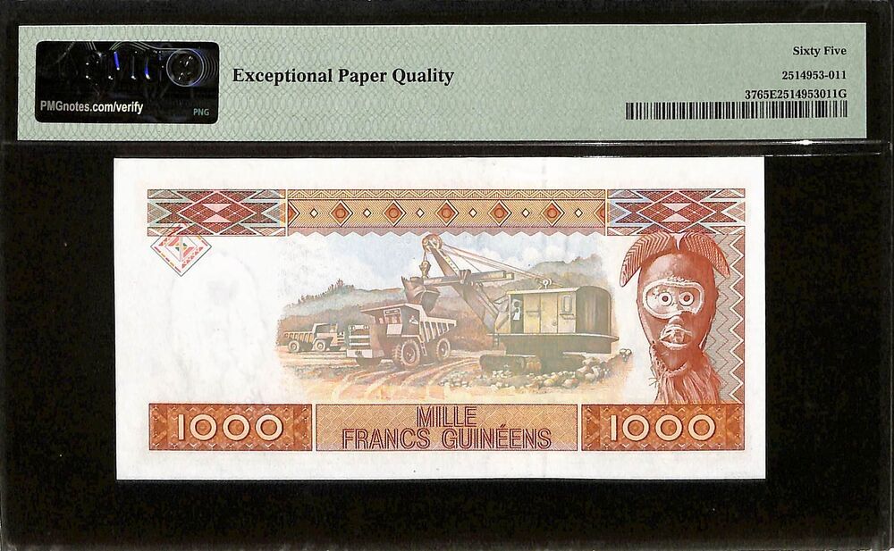 Guinea - 1000 Francs 1998 - Pick # 37 - PMG 65 EPQ