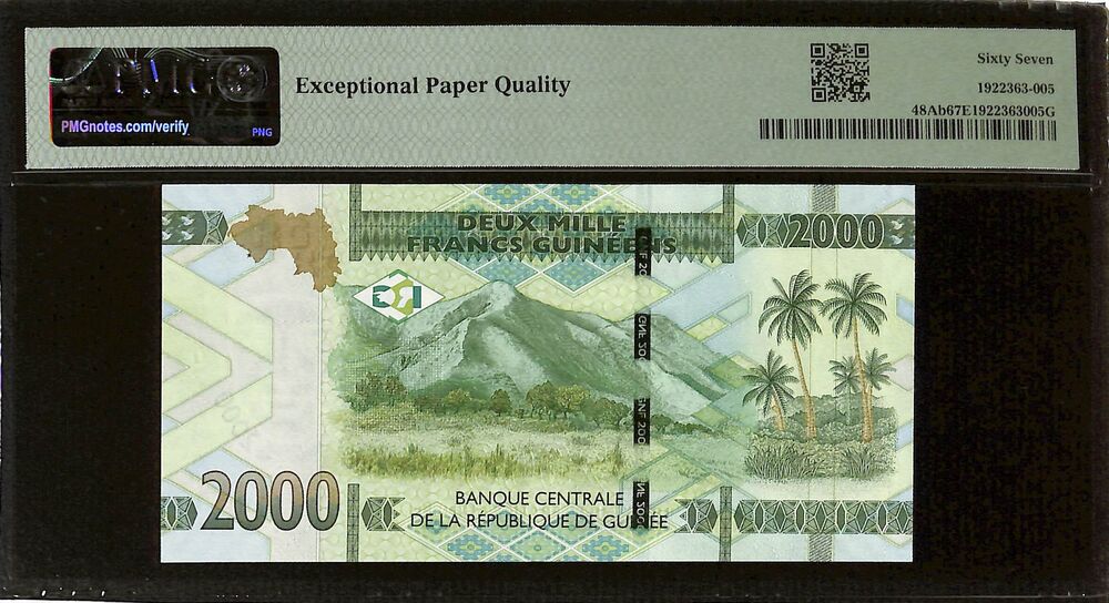 Guinea - 2000 Francs 2022 - Pick # 48Ab - PMG 67 EPQ