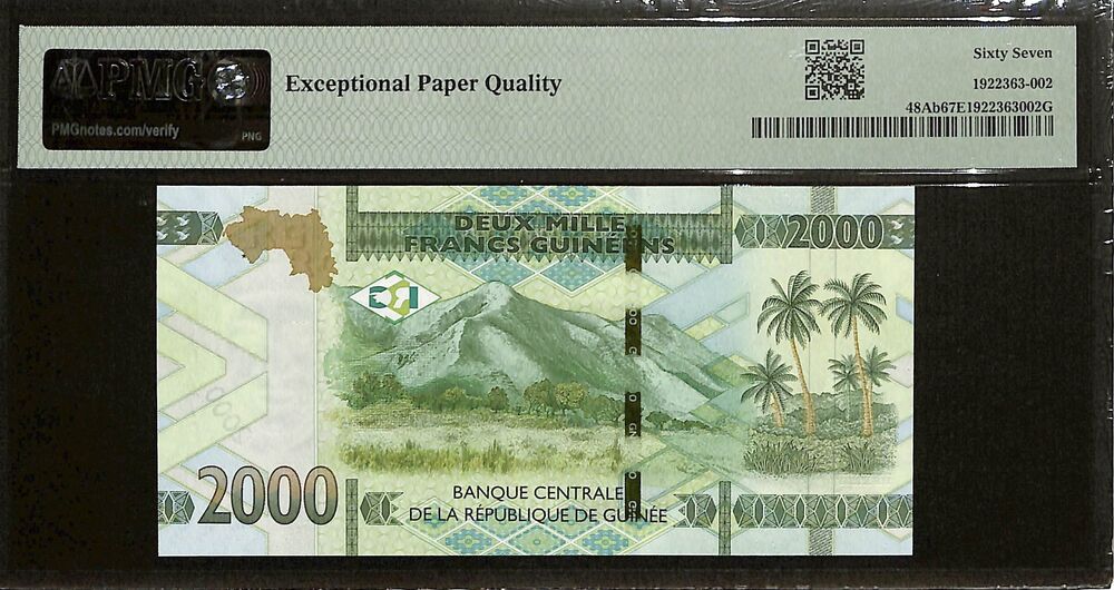 Guinea - 2000 Francs 2022 - Pick # 48Ab - PMG 67 EPQ