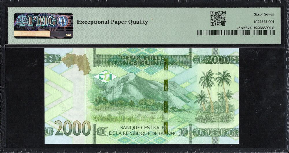 Guinea - 2000 Francs 2022 - Pick # 48Ab - PMG 67 EPQ