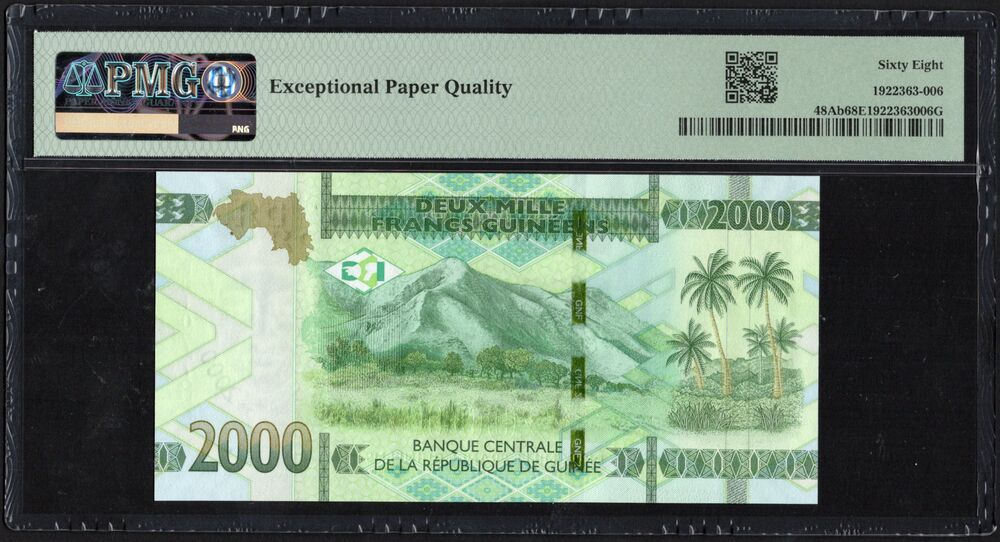 Guinea - 2000 Francs 2022 - Pick # 48Ab - PMG 68 EPQ