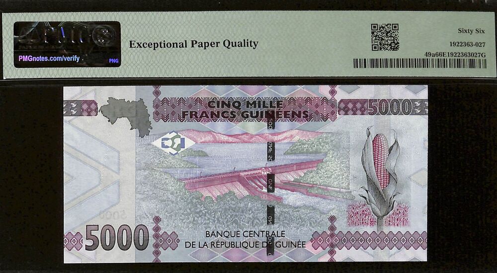 Guinea - 5000 Francs 2015 - Pick # 49a - PMG 66 EPQ