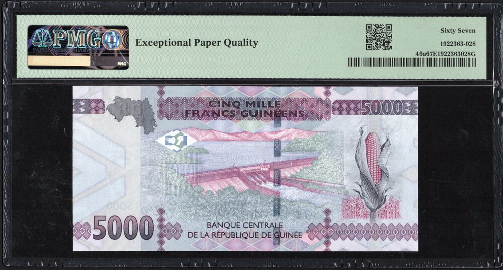 Guinea - 5000 Francs 2015 - Pick # 49a - PMG 67 EPQ