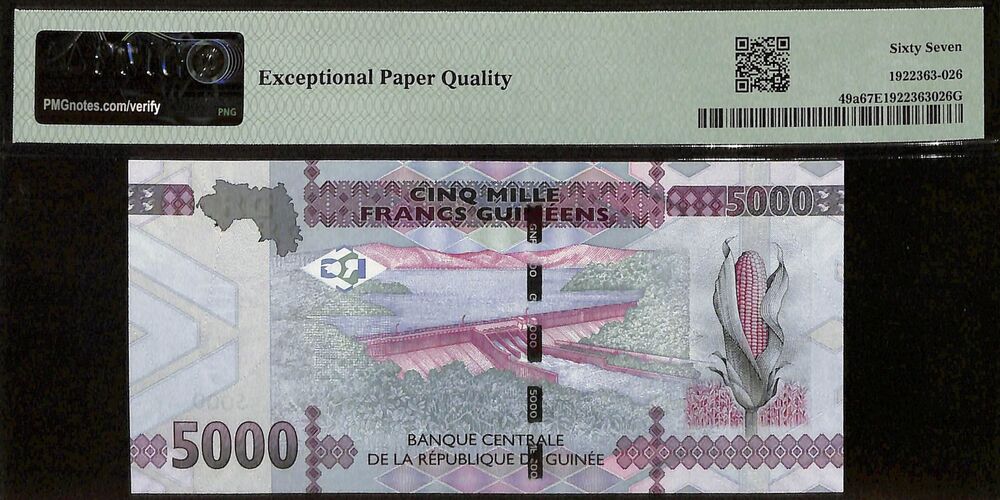 Guinea - 5000 Francs 2015 - Pick # 49a - PMG 67 EPQ