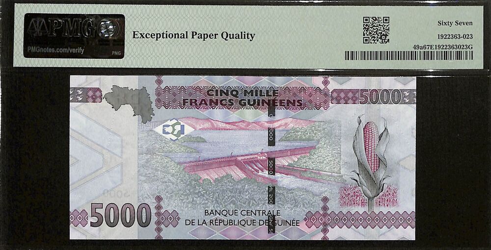 Guinea - 5000 Francs 2015 - Pick # 49a - PMG 67 EPQ