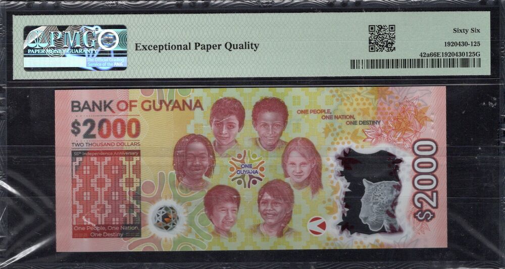 Guyana - 2000 Dollars ND (2002) - Pick # 42a - COMMEMORATIVE - PMG 66 EPQ