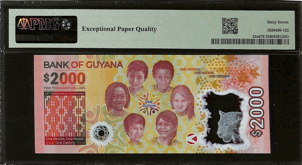Guyana - 2000 Dollars ND (2022) - Pick # 42a - COMMEMORATIVE - PMG 67 EPQ