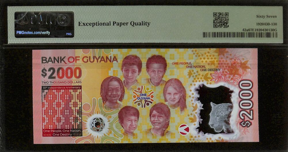 Guyana - 2000 Dollars ND (2022) - Pick # 42a - COMMEMORATIVE - PMG 67 EPQ