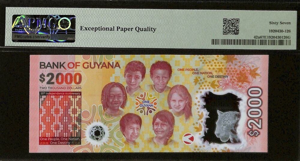 Guyana - 2000 Dollars ND (2022) - Pick # 42a - COMMEMORATIVE - PMG 67 EPQ