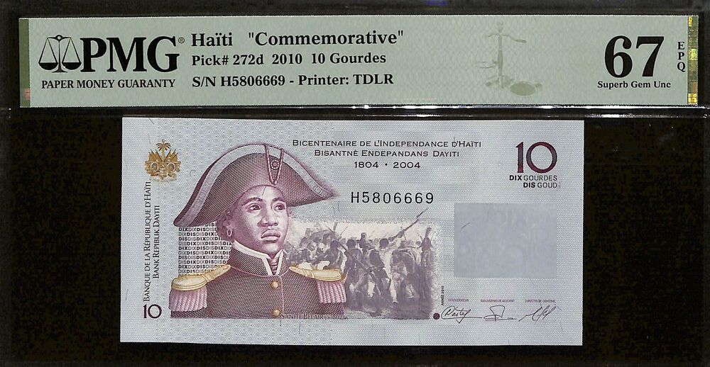 Haïti - 10 Gourdes 2010 - Pick # 272d - COMMEMORATIVE - PMG 67 EPQ