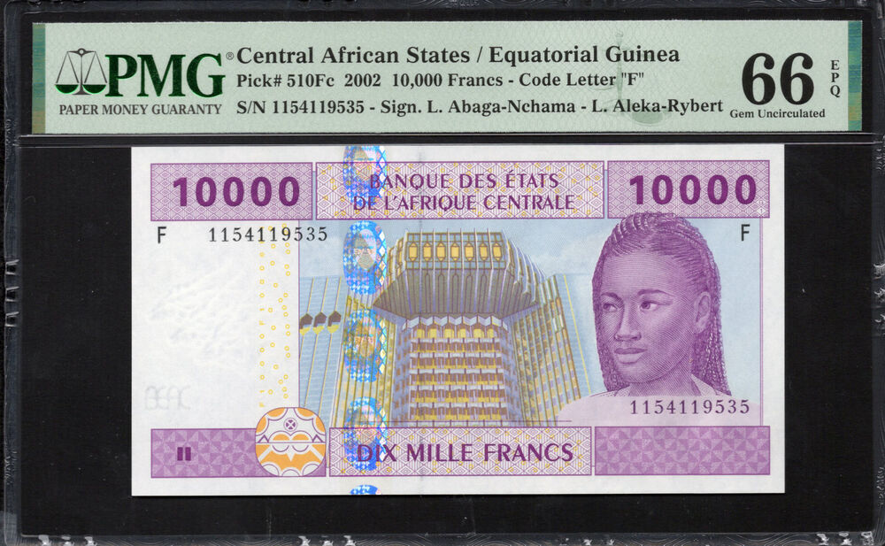 Equatorial Guinea - 10.000 Francs 2002 - Pick # 510Fc - PMG 66 EPQ
