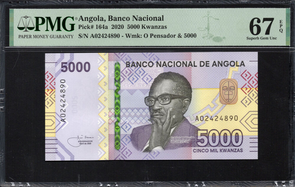 Angola - 5.000 Kwanzas 2020 - Pick # 164a - PMG 67 EPQ