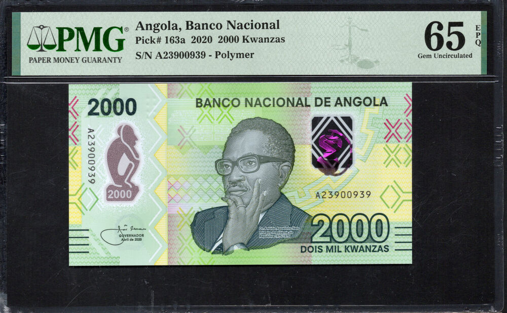 Angola - 2.000 Kwanzas 2020 - Pick # 163a - PMG 65 EPQ