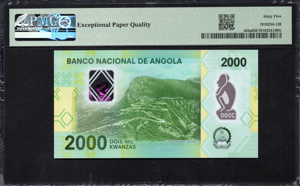 Angola - 2.000 Kwanzas 2020 - Pick # 163a - PMG 65 EPQ