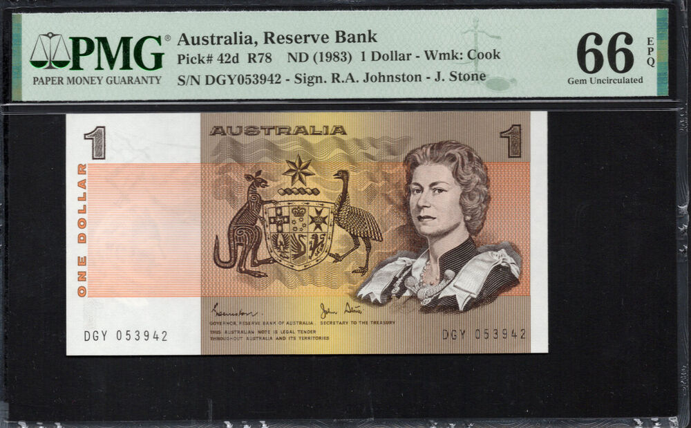 Australia - 1 Dollar 1983 - Pick # 42d - PMG 66 EPQ