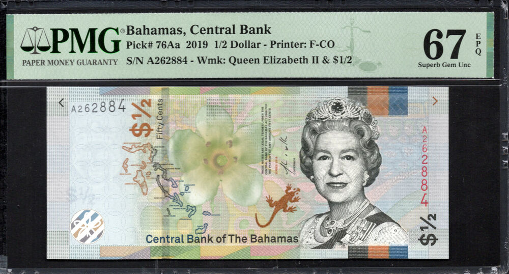 Bahamas - Half Dollar 2019 - Pick # 76Aa - PMG 67 EPQ