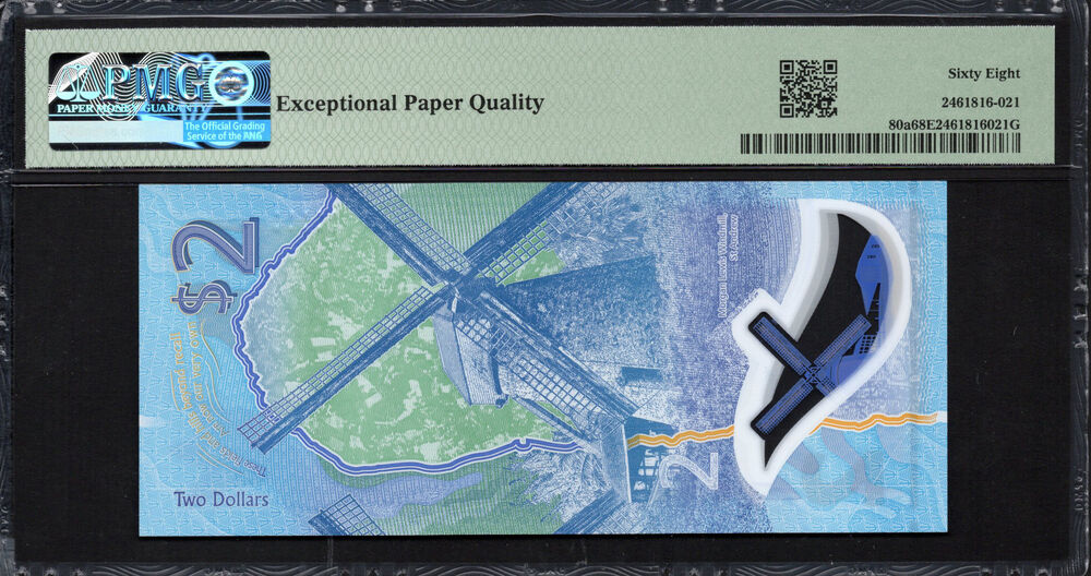 Barbados - 2 Dollars 2022 - Pick # 80a - PMG 68 EPQ