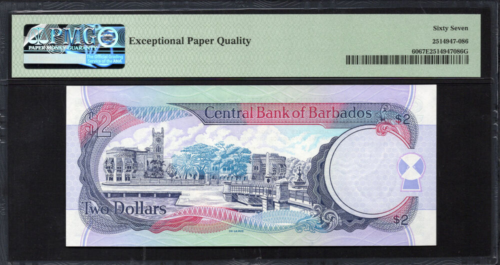 Barbados - 2 Dollars 2000 - Pick # 60 - PMG 67 EPQ