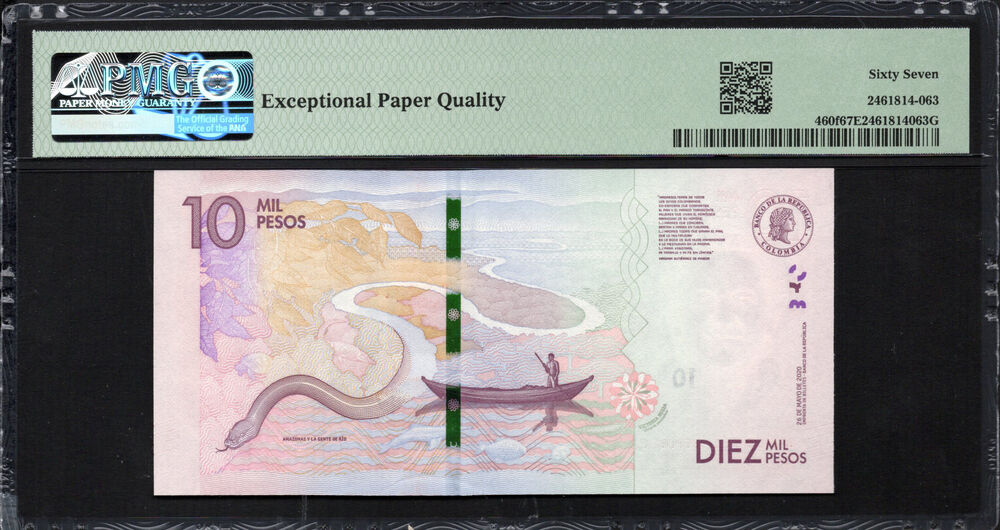 Colombia - 10.000 Pesos 2020 - Pick # 460f - PMG 67 EPQ