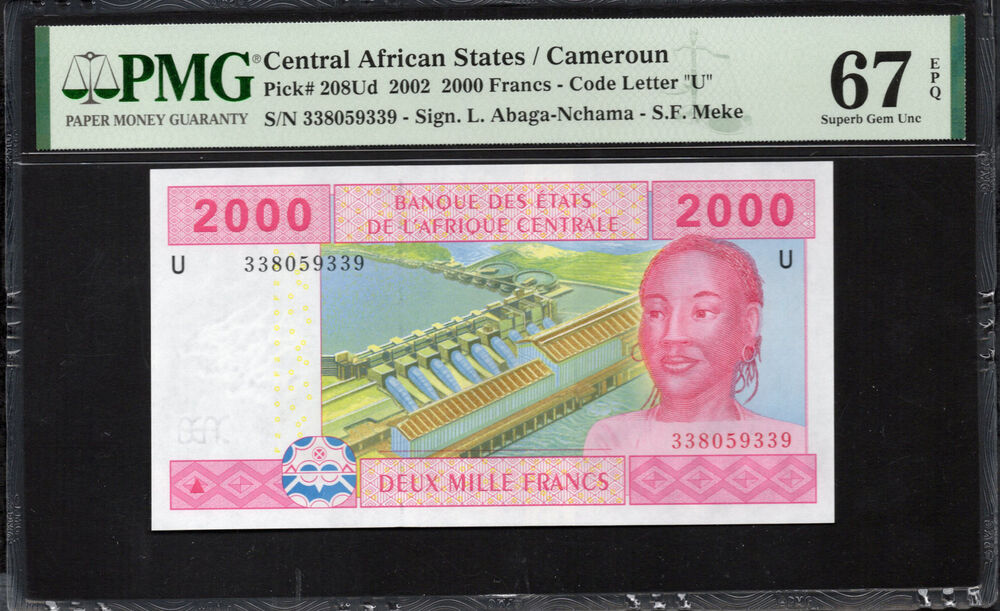 Cameroon - 2.000 Francs 2002 - Pick # 208Ud - PMG 67 EPQ