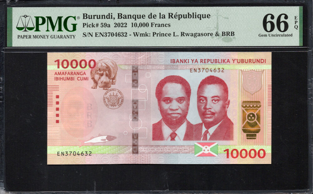 Burundi - 10.000 Francs 2022 - Pick # 59a - PMG 66 EPQ