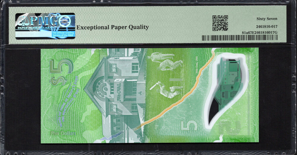 Barbados - 5 Dollars 2022 - Pick # 81a - PMG 67 EPQ