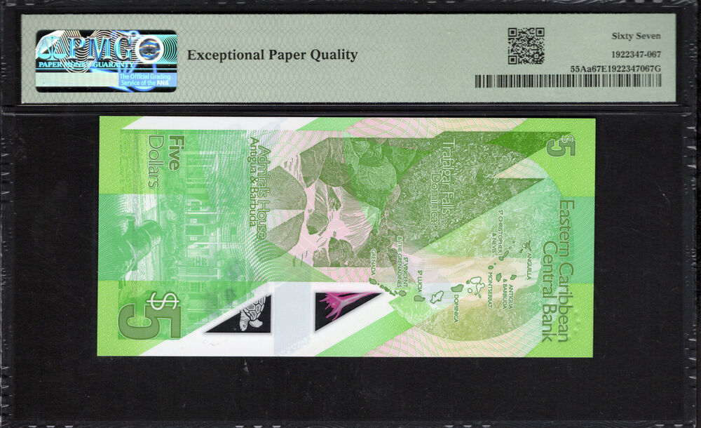 East Caribbean States - 5 Dollars 2021 - Pick # 55Aa - PMG 67 EPQ