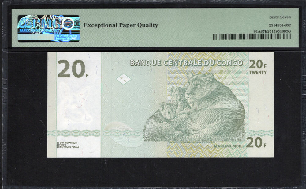 Congo - 20 Francs 2003 - Pick # 94A - PMG 67 EPQ