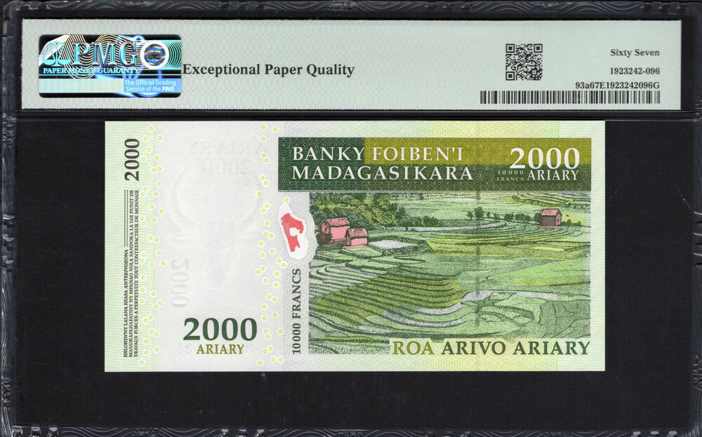 Madagascar - 2.000 Ariary 2000 - Pick # 93a - PMG 67 EPQ