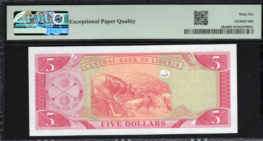 Liberia - 5 Dollars 2003 - Pick # 26a - PMG 66 EPQ